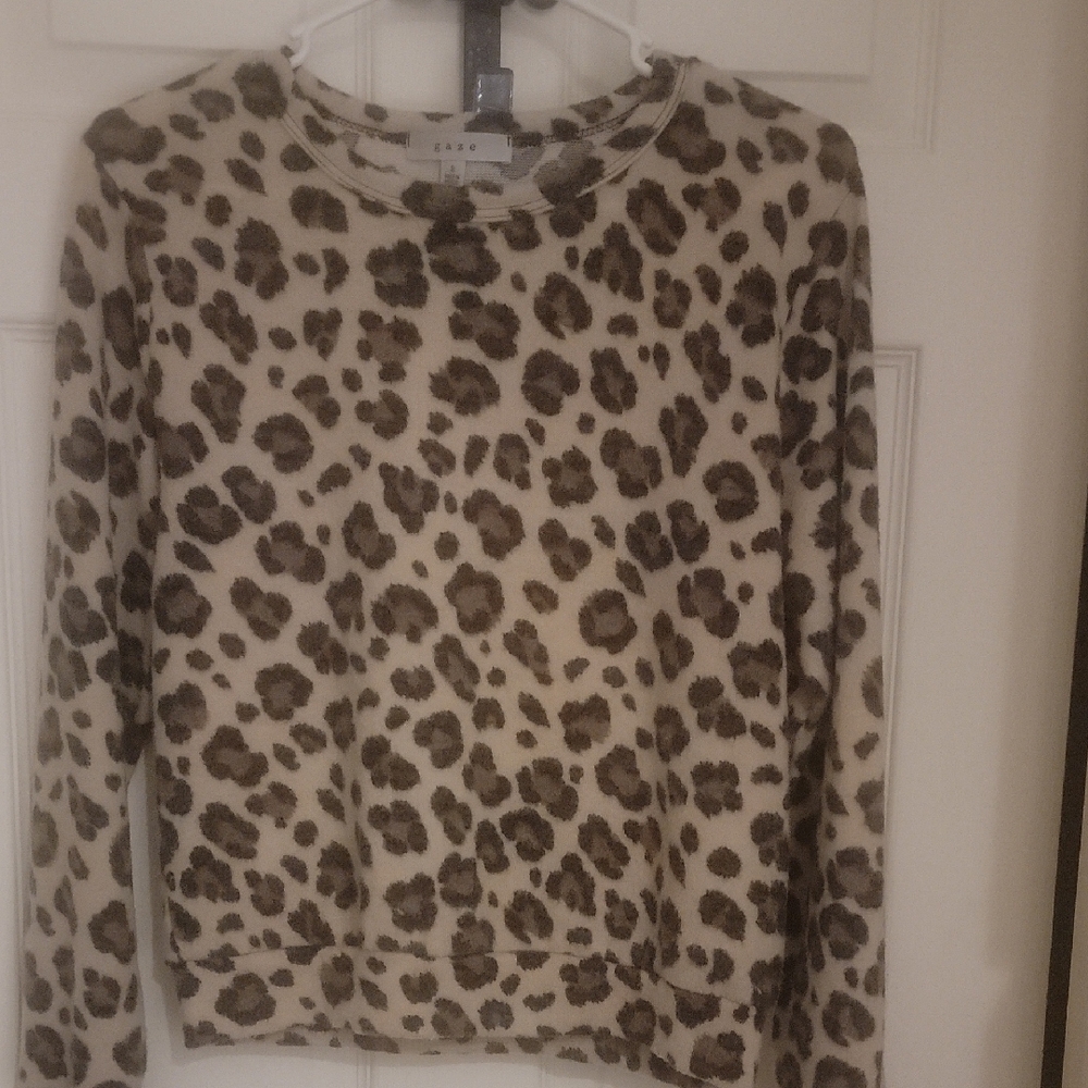 This is a women's long sleeve leopard print top. It in great condition.